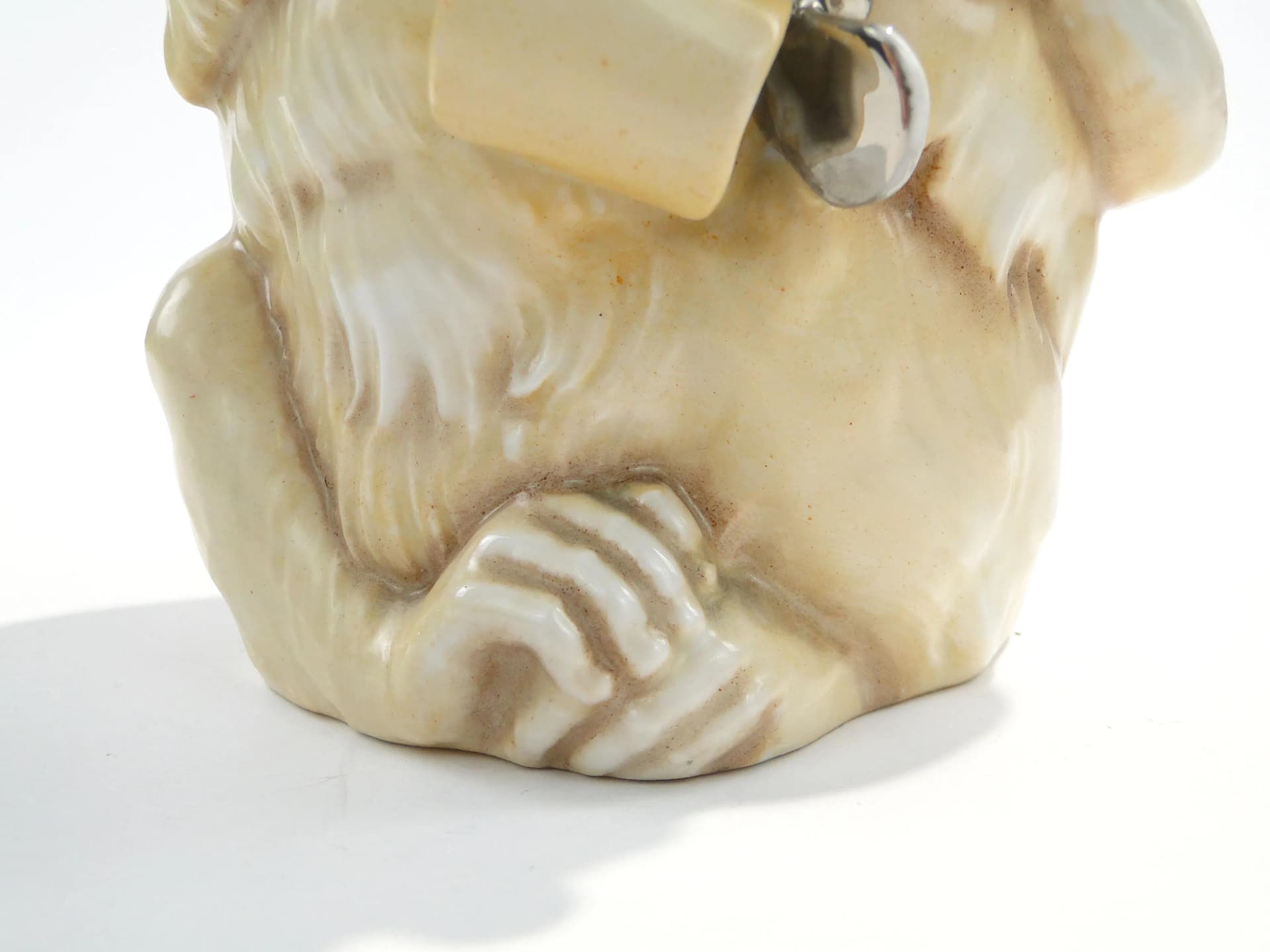 Figural beer stein, monkey, beige ceramic, Germany, early 20th c. - 163330