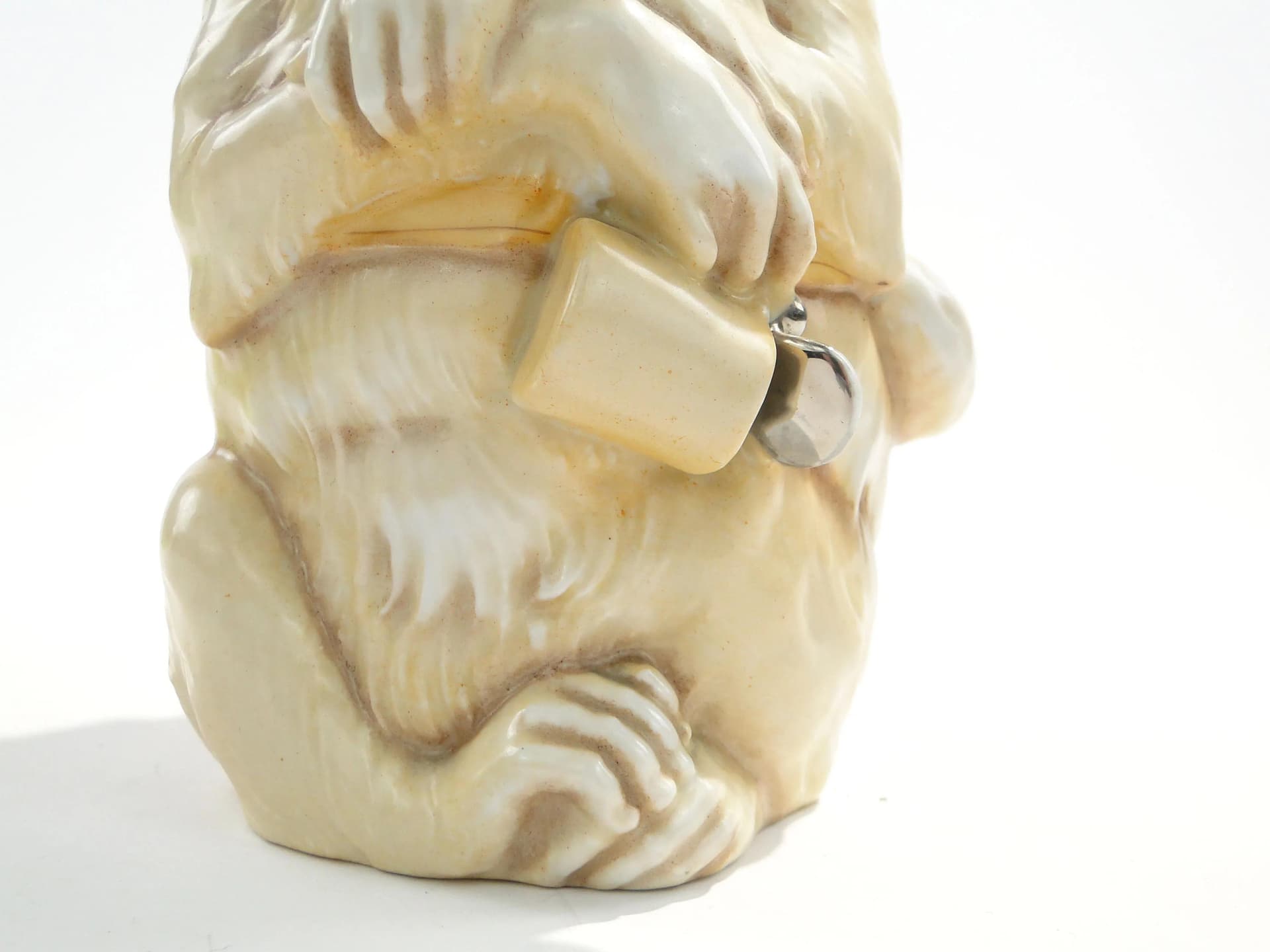 Figural beer stein, monkey, beige ceramic, Germany, early 20th c. - 163326