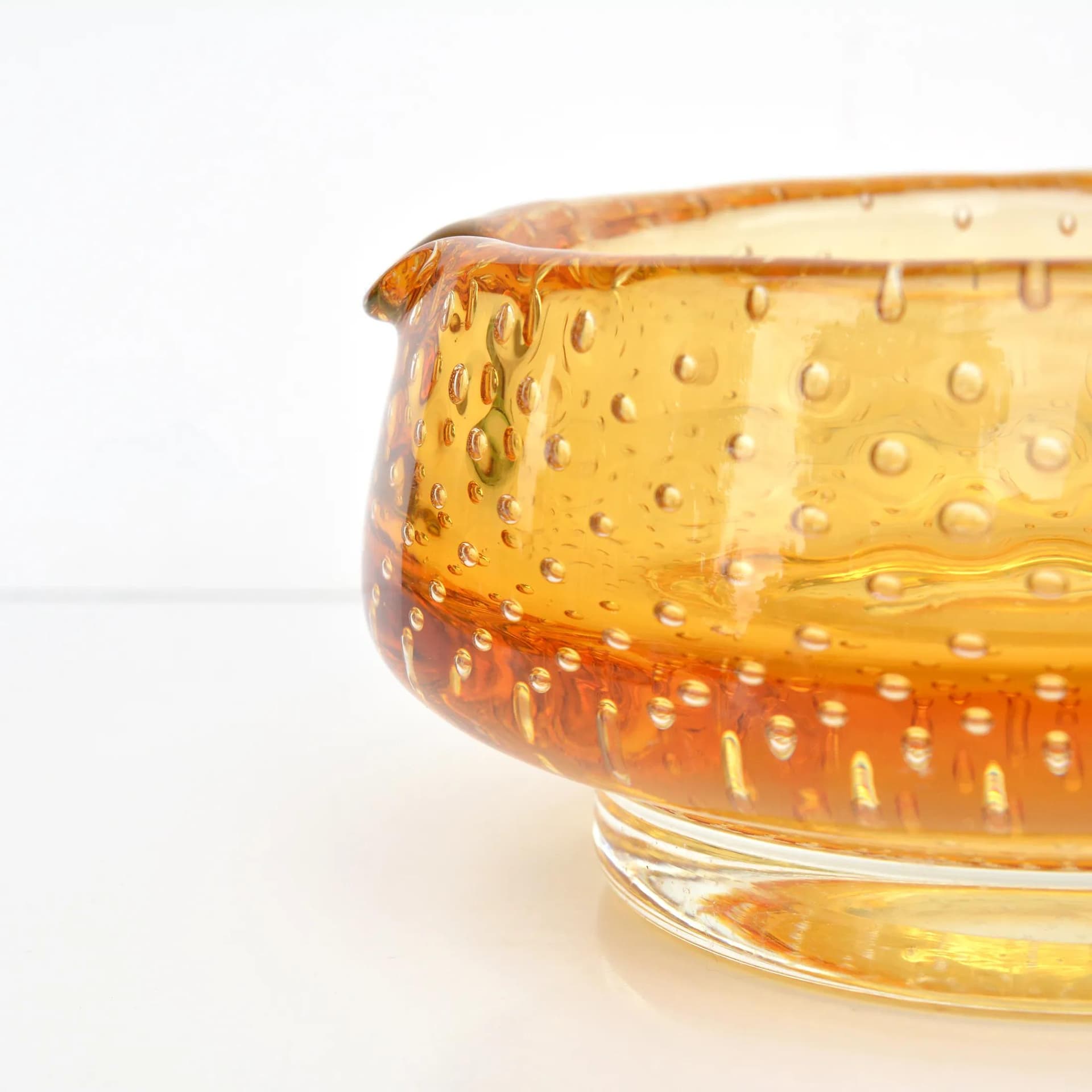 Bowl, orange glass, by M. Metelak, Harrachov, Czechoslovakia, 1960s. - 163981