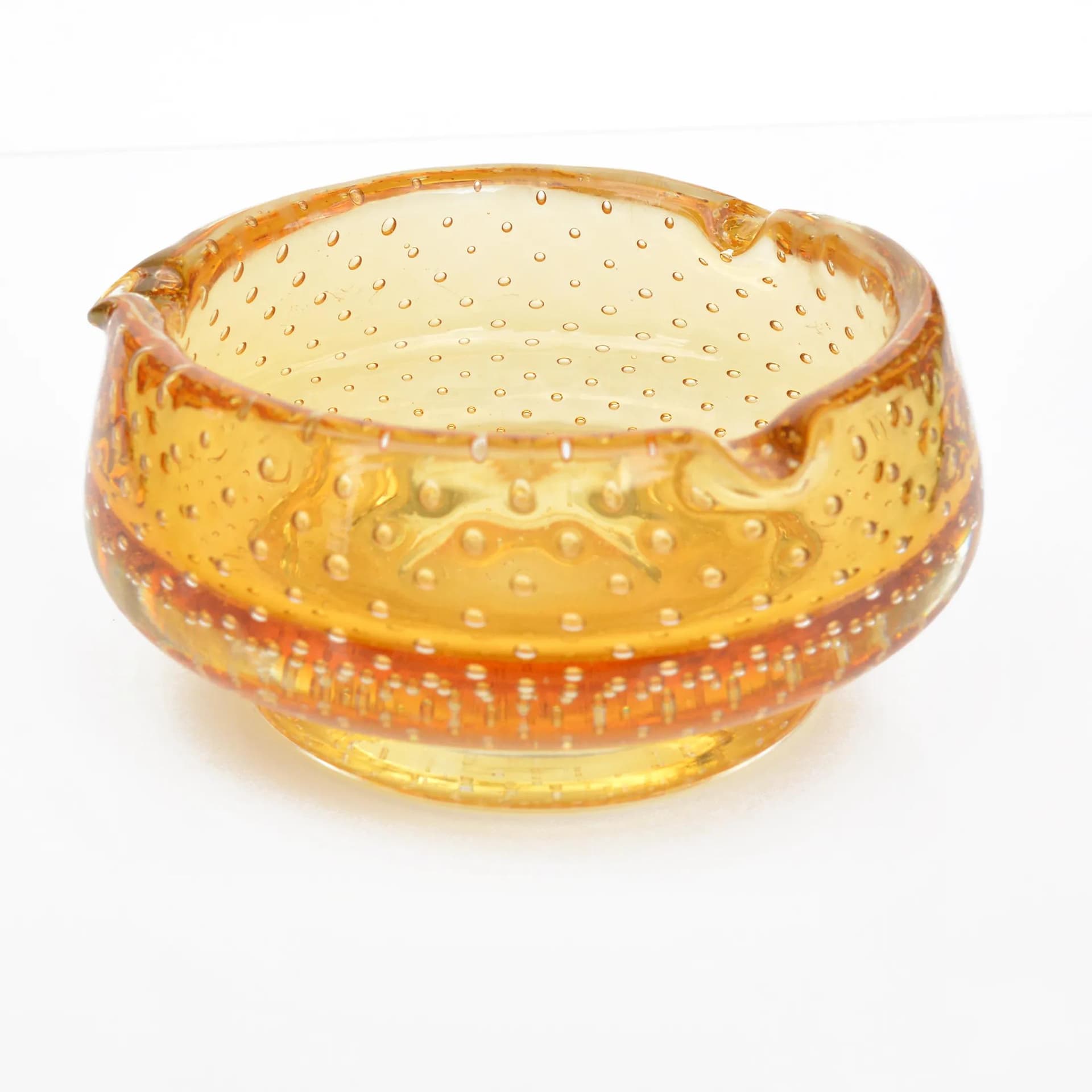 Bowl, orange glass, by M. Metelak, Harrachov, Czechoslovakia, 1960s. - 163976