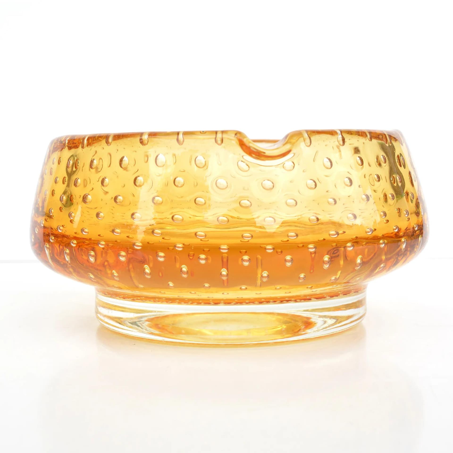 Bowl, orange glass, by M. Metelak, Harrachov, Czechoslovakia, 1960s. - 163977