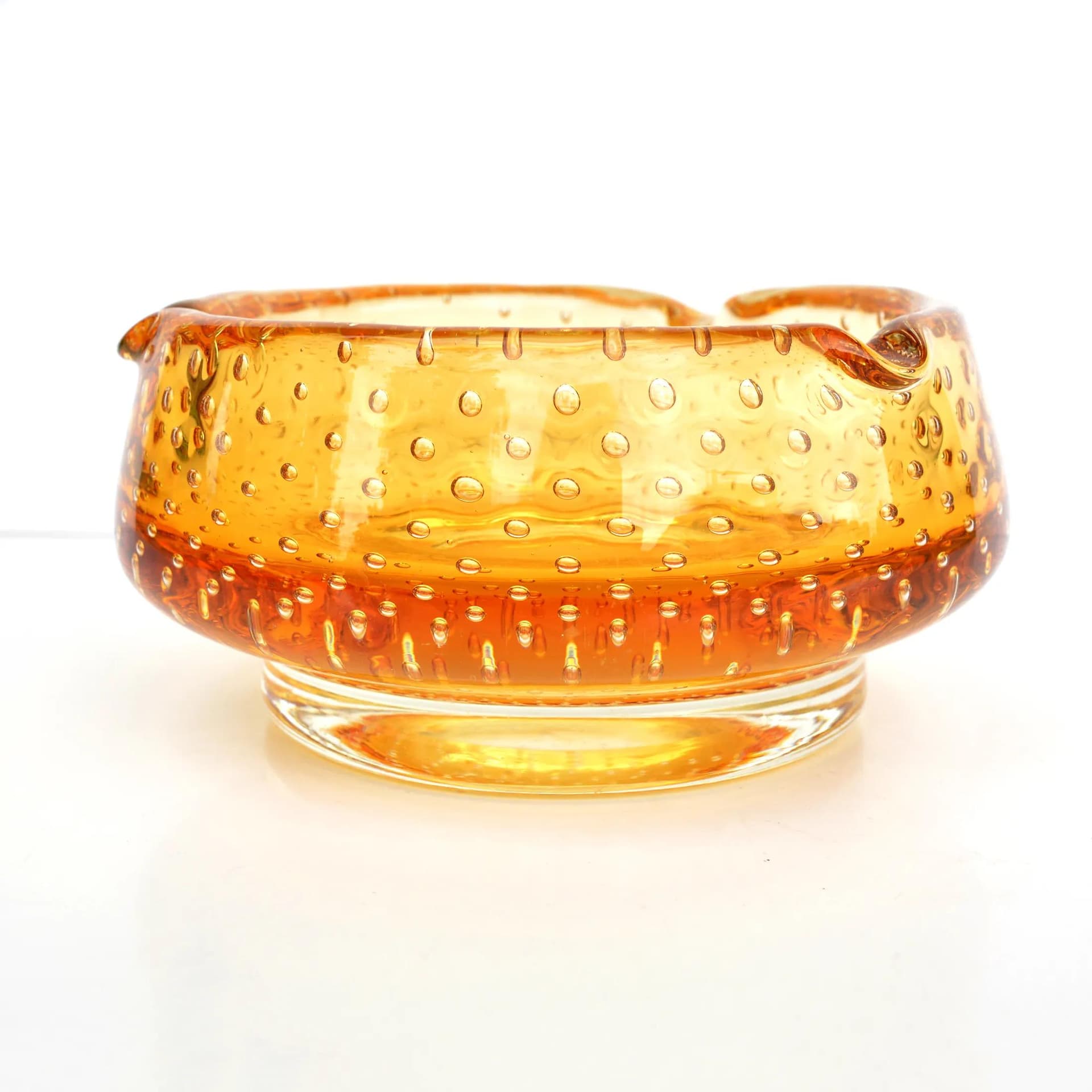 Bowl, orange glass, by M. Metelak, Harrachov, Czechoslovakia, 1960s. - 163979