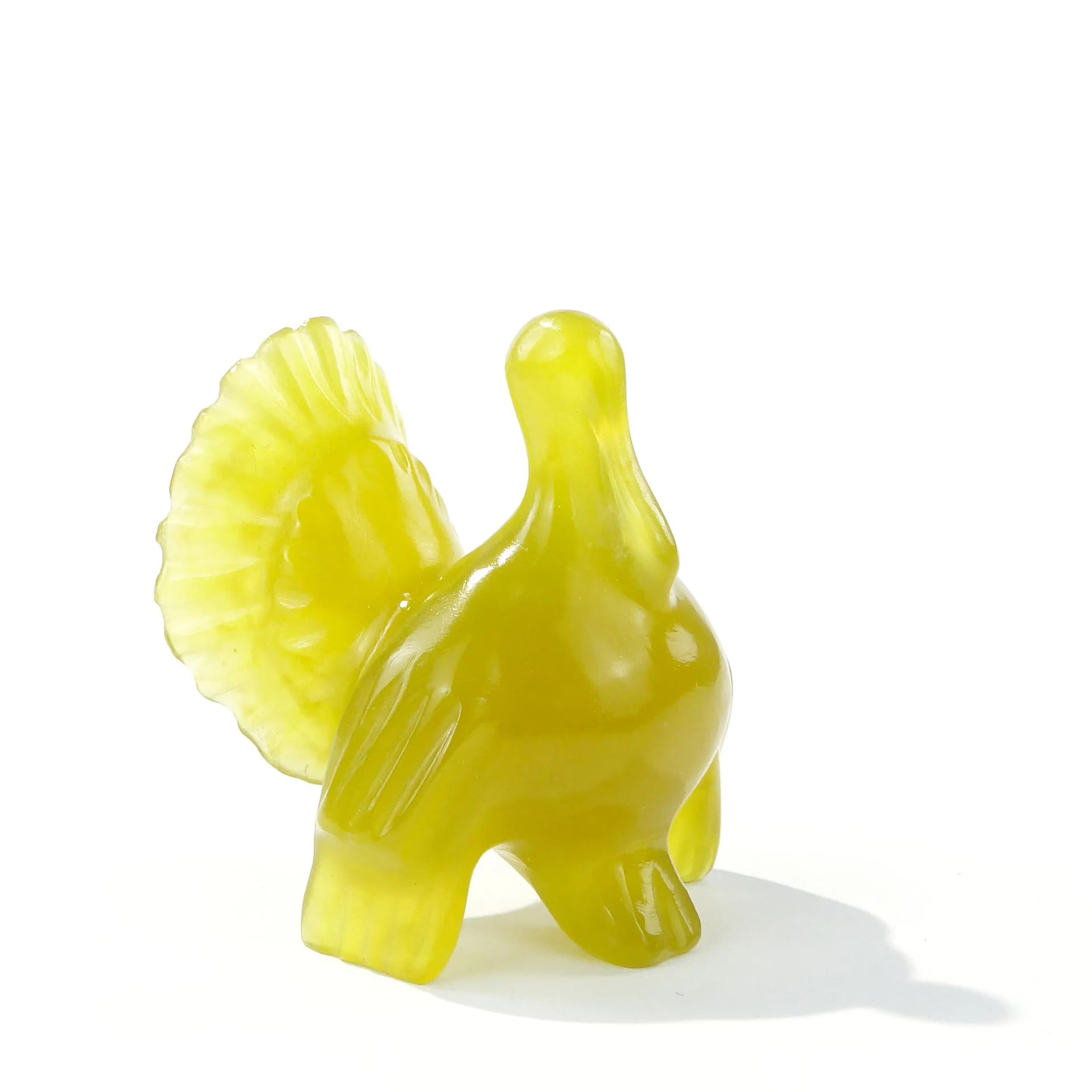 Figurka indyka, jadeit zielony, Chiny, lata 50. - 163317