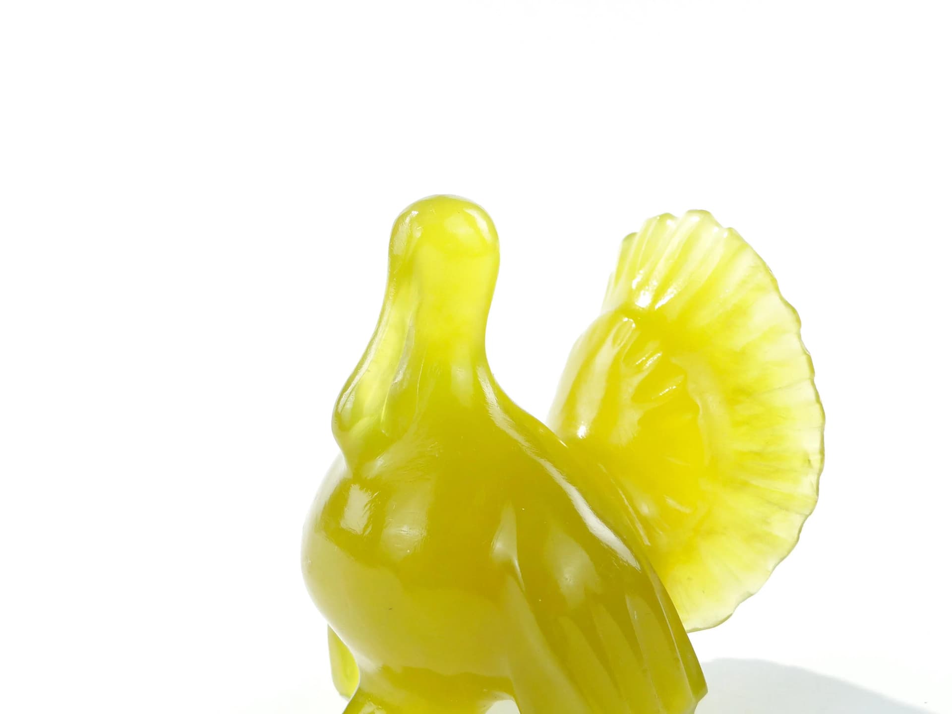 Figurka indyka, jadeit zielony, Chiny, lata 50. - 163320