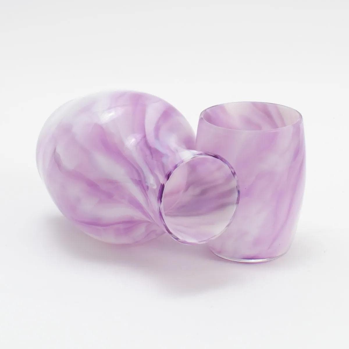 Carafe, marbled white violet glass, France, early 20th c. - 161496