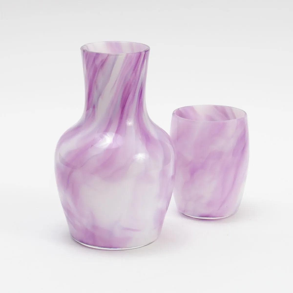 Carafe, marbled white violet glass, France, early 20th c. - 161495