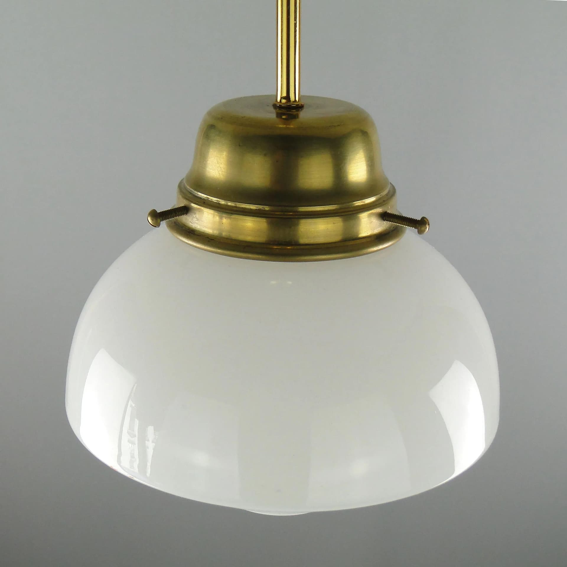 Pendant Lamp Art Deco, white glass, Poland, 1920s. - 163272