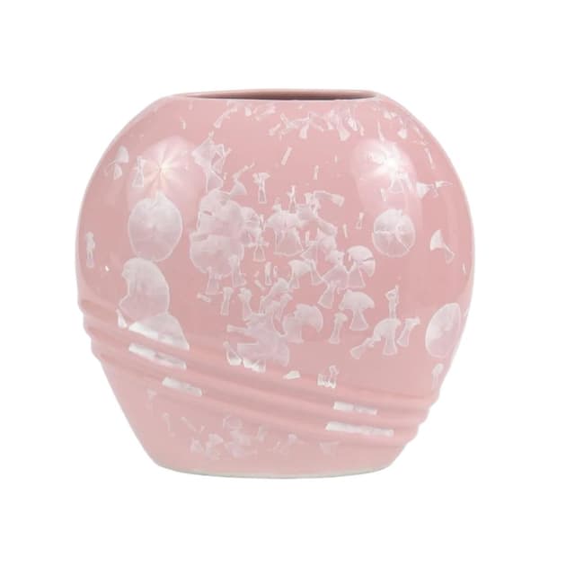 Wazon Shen Shou, biały różowy, porcelana, Chiny, lata 80. - WYMIARY