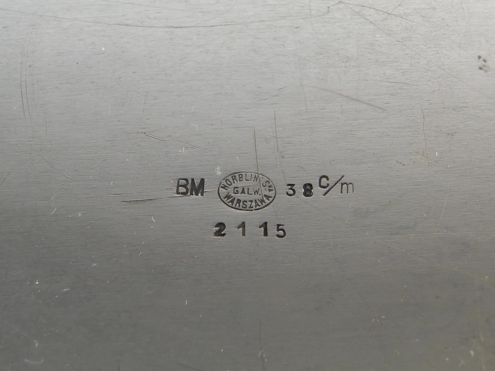 Taca Art déco, mosiądz srebrzony, uchwyty heban, Norblin, Polska, lata 20. - 10454