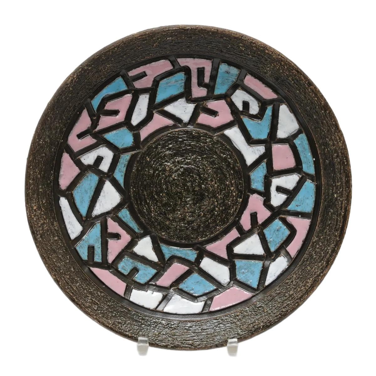 Decorative Plate, multicolor ceramics, Fratelli Fanciullacci, Italy, 1960s.