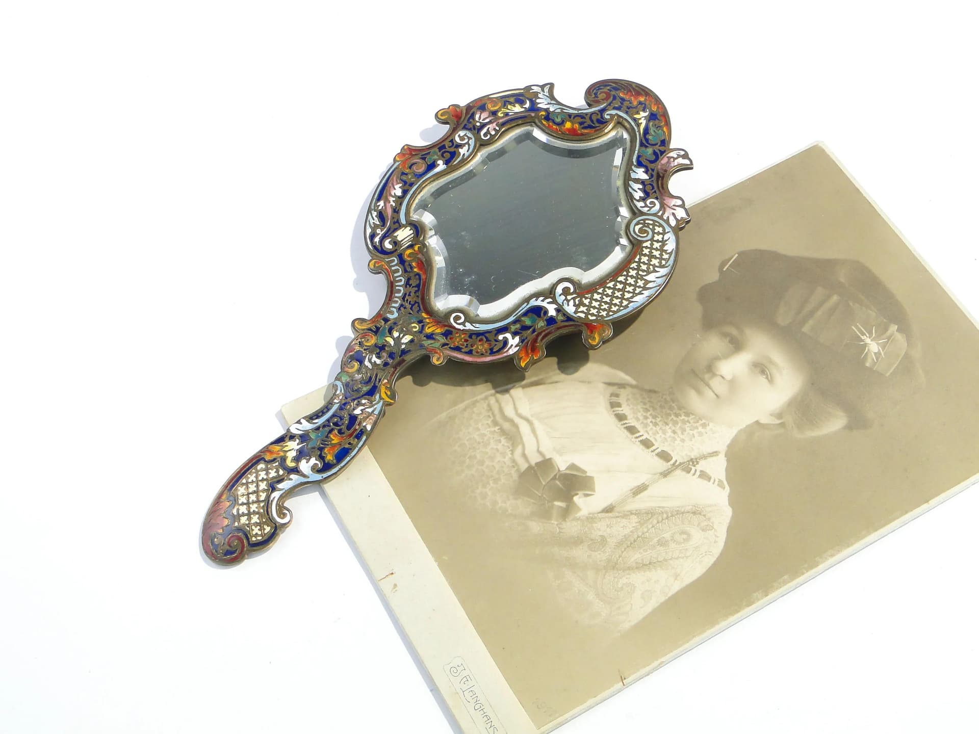 Mirror Rococo, multicolor, gilt bronze, enamel, crystal, France, 19th c. - 163258