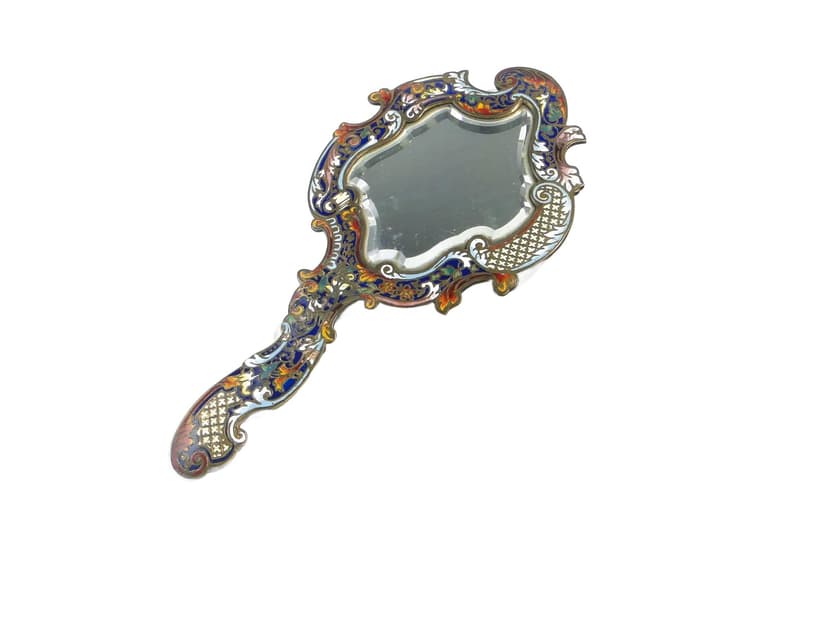 Mirror Rococo, multicolor, gilt bronze, enamel, crystal, France, 19th c.