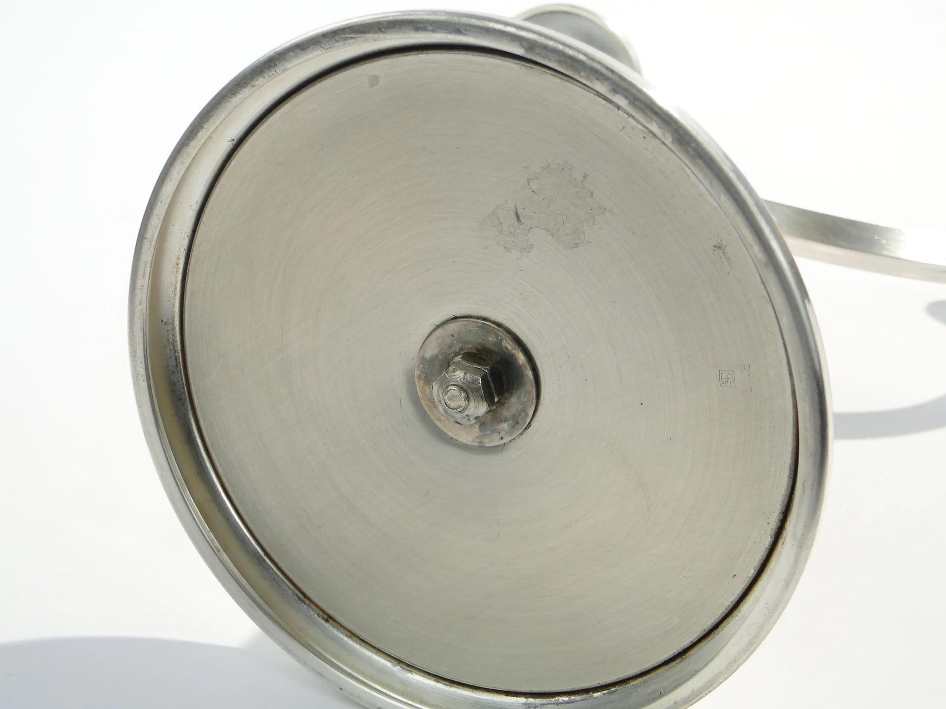 Świecznik dwuramienny Art déco, srebrny, mosiądz platerowany srebrem, Sandrik, Czechosłowacja, początek XX w. - 163240