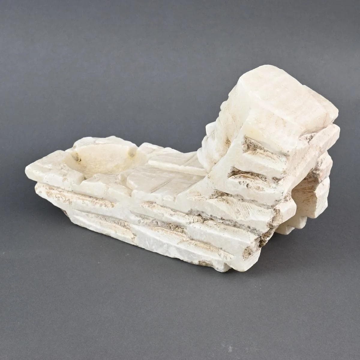 Popielnica art déco, alabaster kość słoniowa, Włochy, lata 30. - 161444