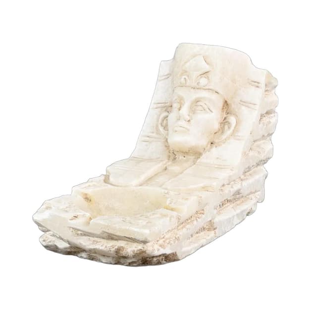 Popielnica art déco, alabaster kość słoniowa, Włochy, lata 30. - WYMIARY