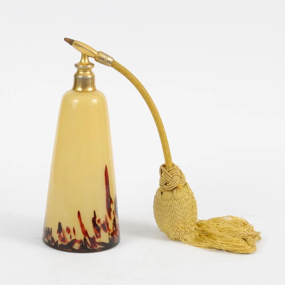 Flakon na perfumy, beżowy, szkło, Franz Welz, Czechosłowacja, lata 20. - 161438