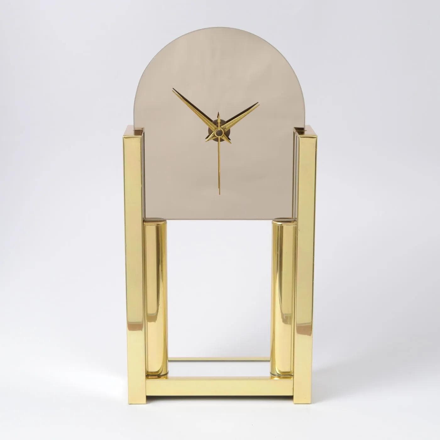 Clock, golden metal, Netherlands, 1980s. - 161431