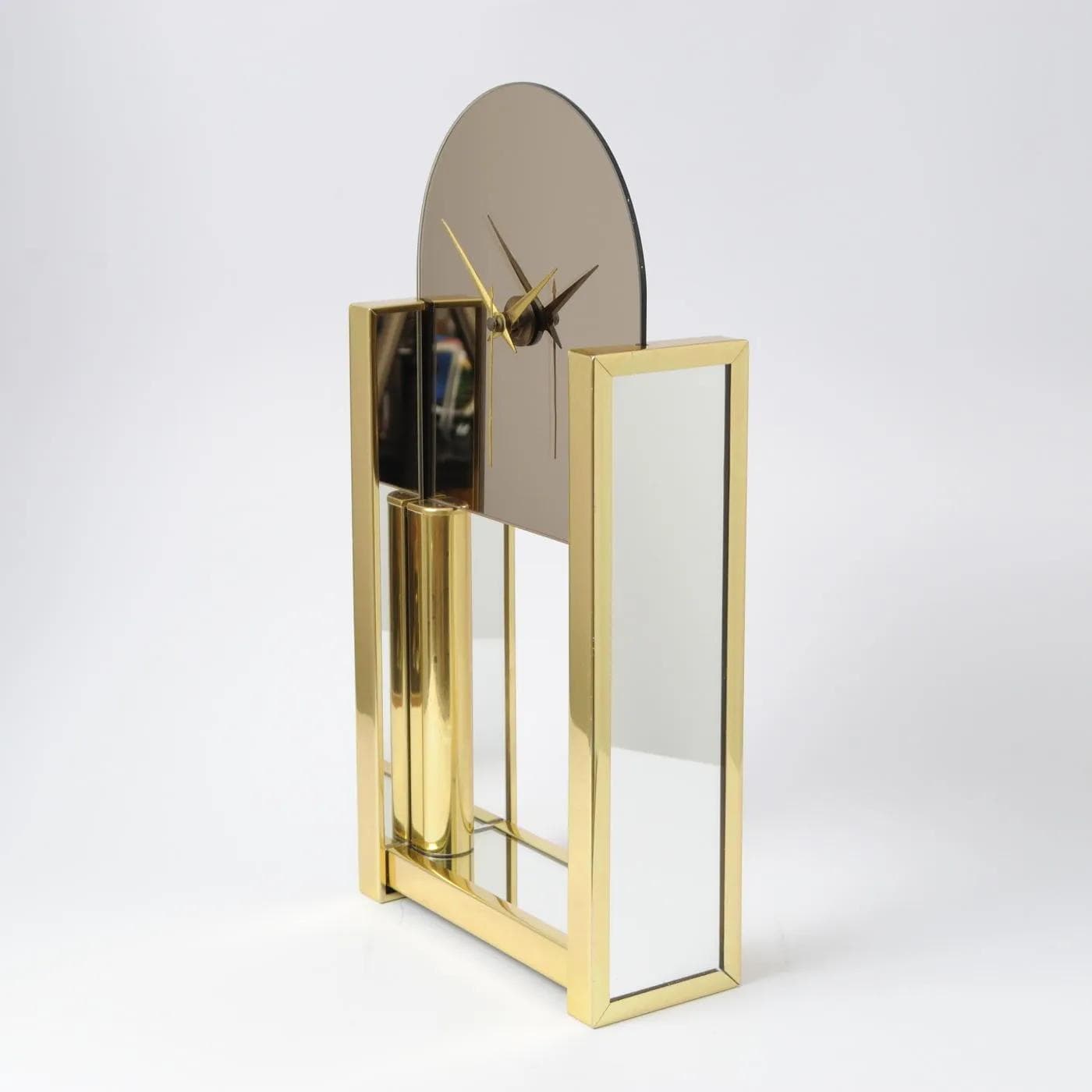 Clock, golden metal, Netherlands, 1980s. - 161433