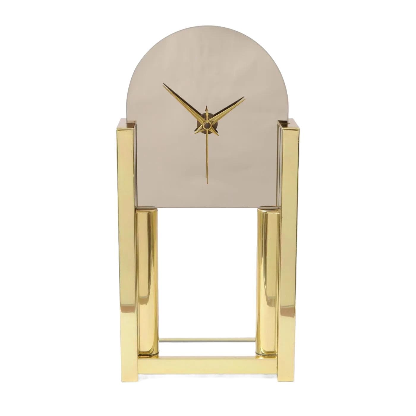 Clock, golden metal, Netherlands, 1980s.