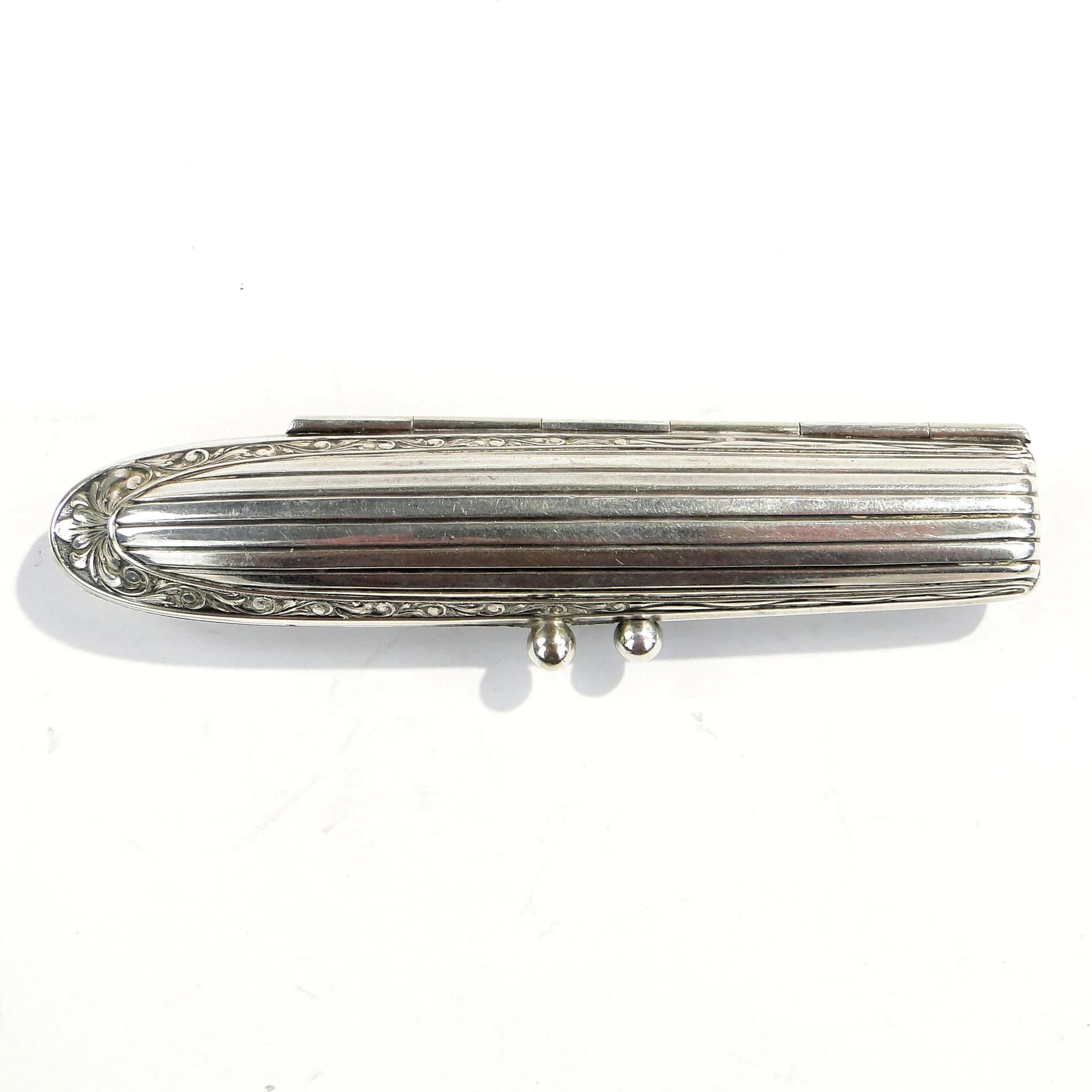 Cigar case, Art Nouveau, silvered brass, Austria, early 20th c. - 163202