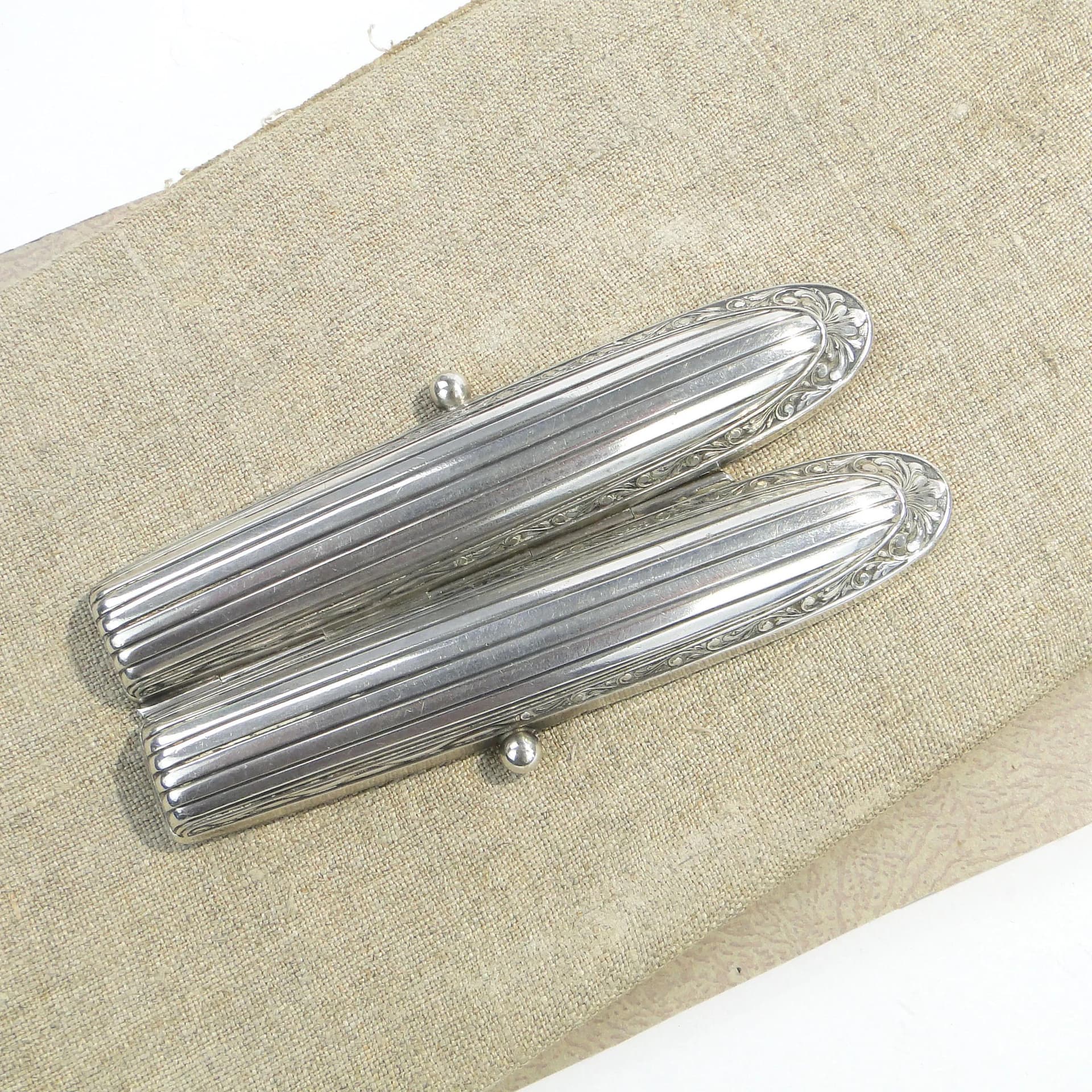 Cigar case, Art Nouveau, silvered brass, Austria, early 20th c. - 163201