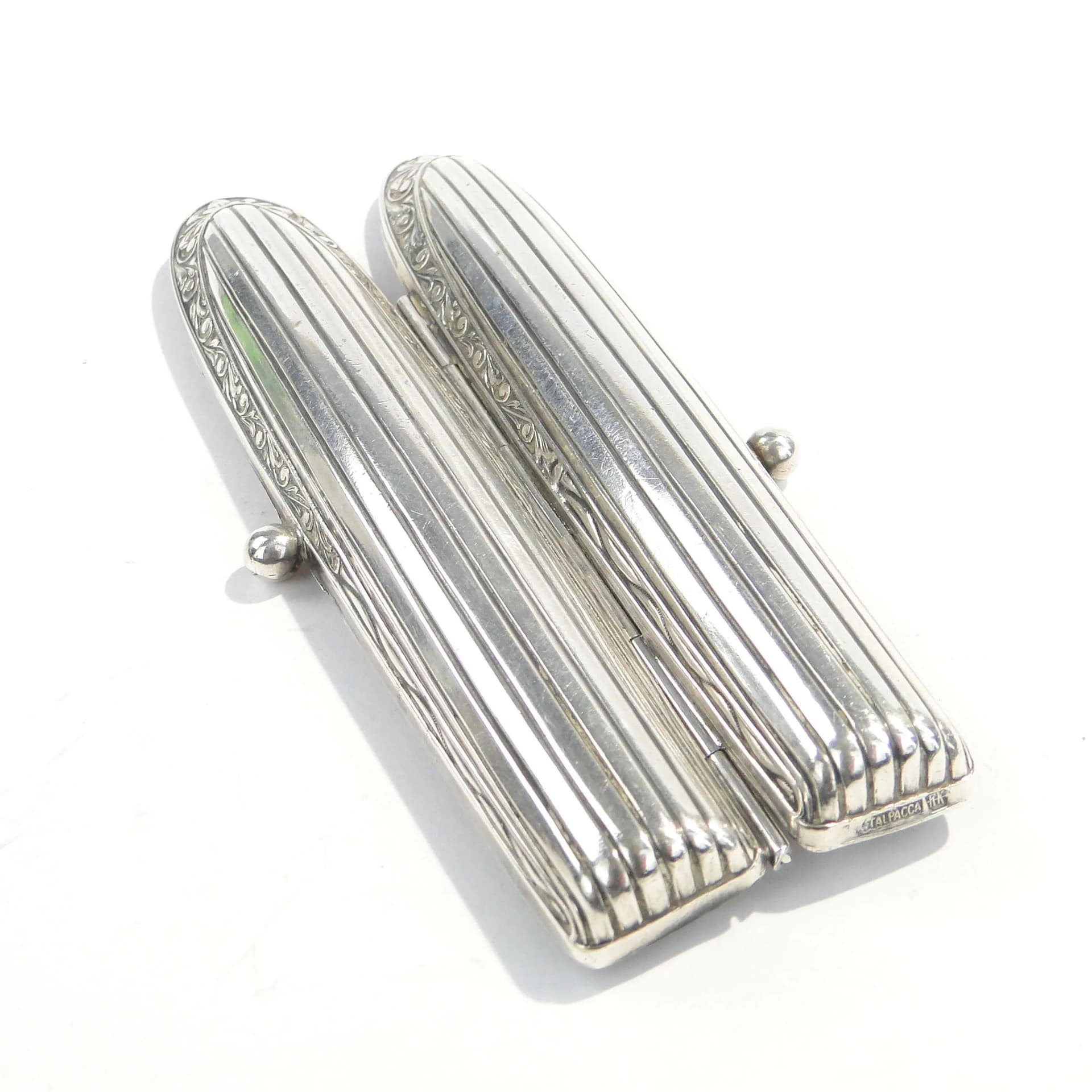 Cigar case, Art Nouveau, silvered brass, Austria, early 20th c. - 163206