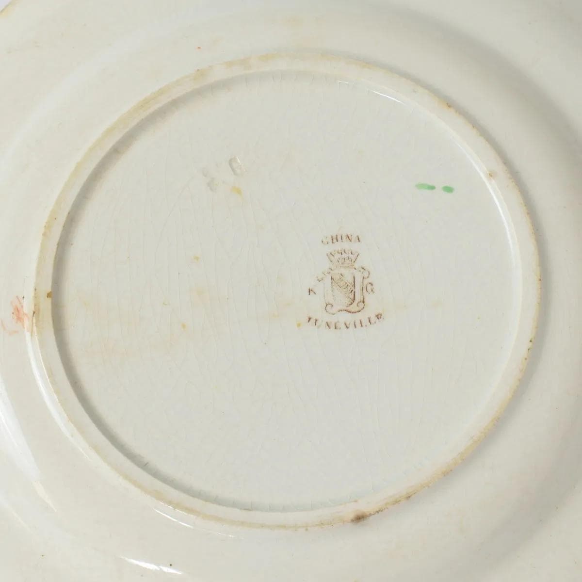 Komplet trzech talerzy, Luneville, fajans biały, Francja, XIX w. - 161427