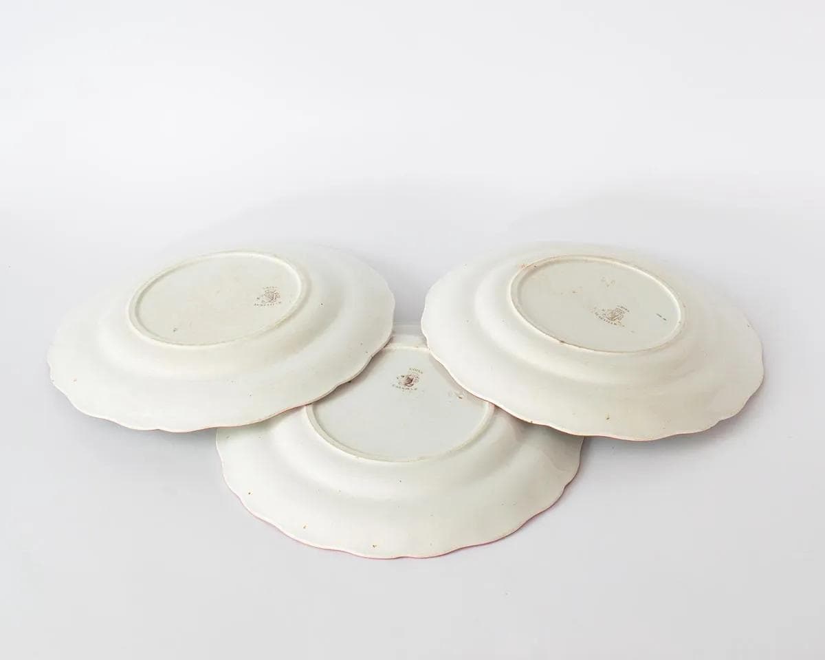 Komplet trzech talerzy, Luneville, fajans biały, Francja, XIX w. - 161423