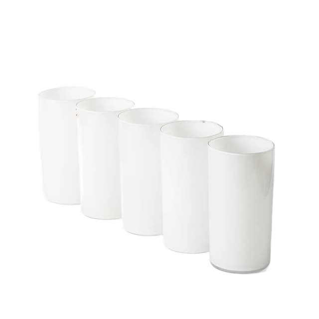 Komplet pięciu szklanek I-114, szkło ivory white, Iittala, Finlandia, lata 60. - WYMIARY