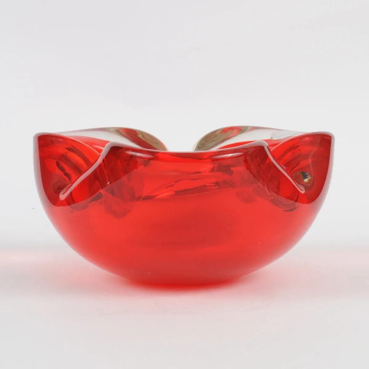 Popielnica Murano, czerwony, szkło, Włochy, lata 60. - 161403