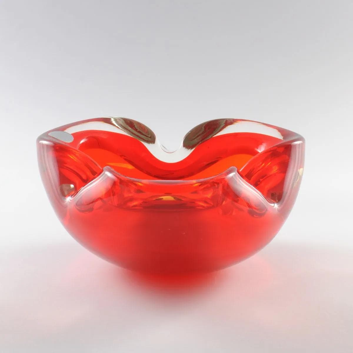 Popielnica Murano, czerwony, szkło, Włochy, lata 60. - 161405
