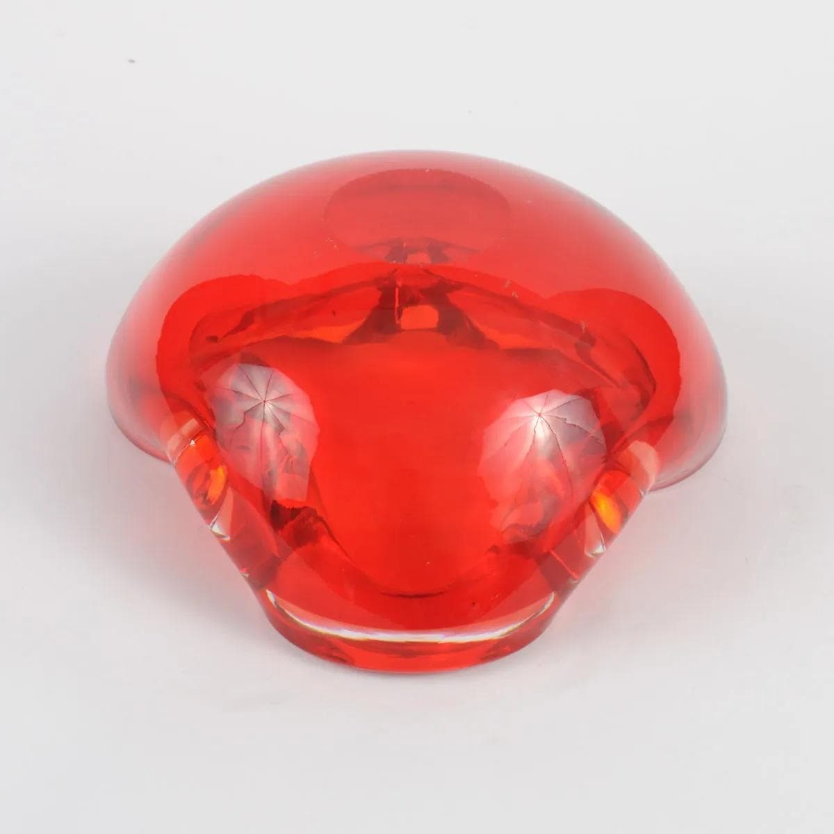 Popielnica Murano, czerwony, szkło, Włochy, lata 60. - 161406