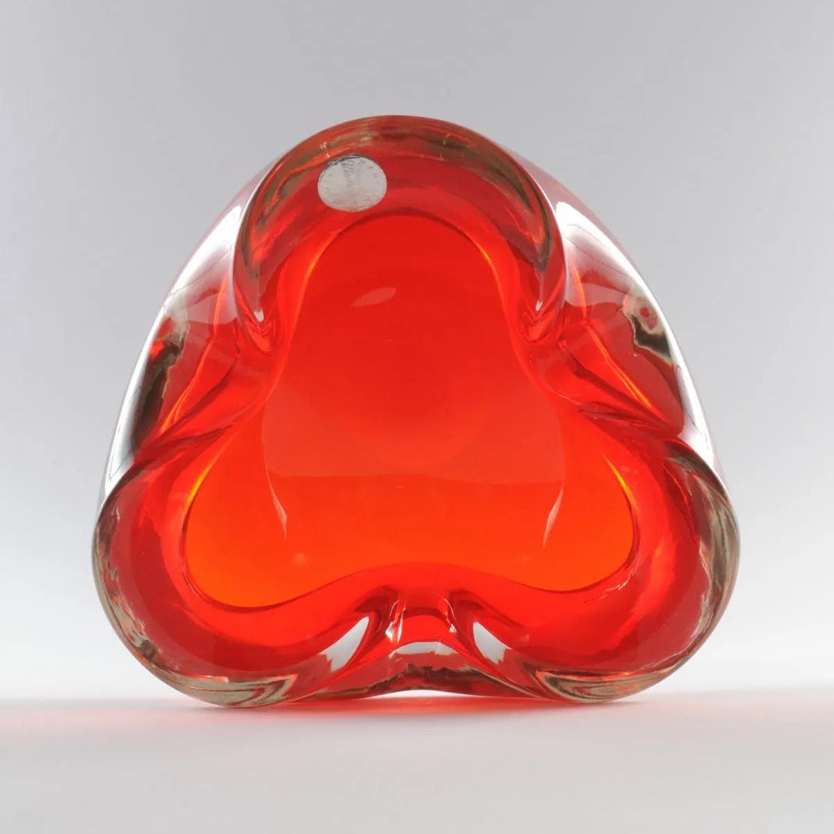 Popielnica Murano, czerwony, szkło, Włochy, lata 60. - 161400