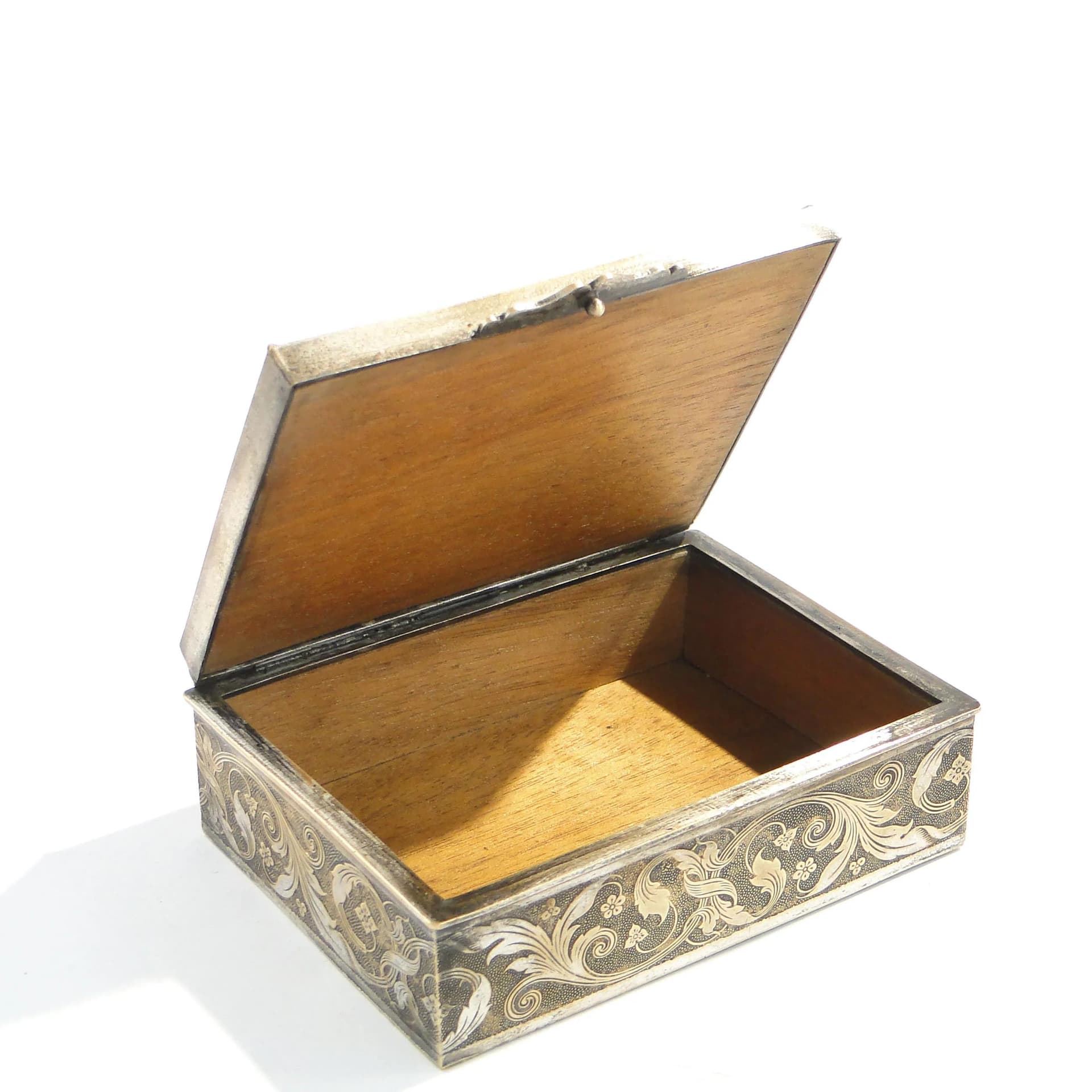 Pudełko na biżuterię neoklasycystyczne, brąz złoty, drewno mahoń, szylkret, Francja, XIX w. - 163161