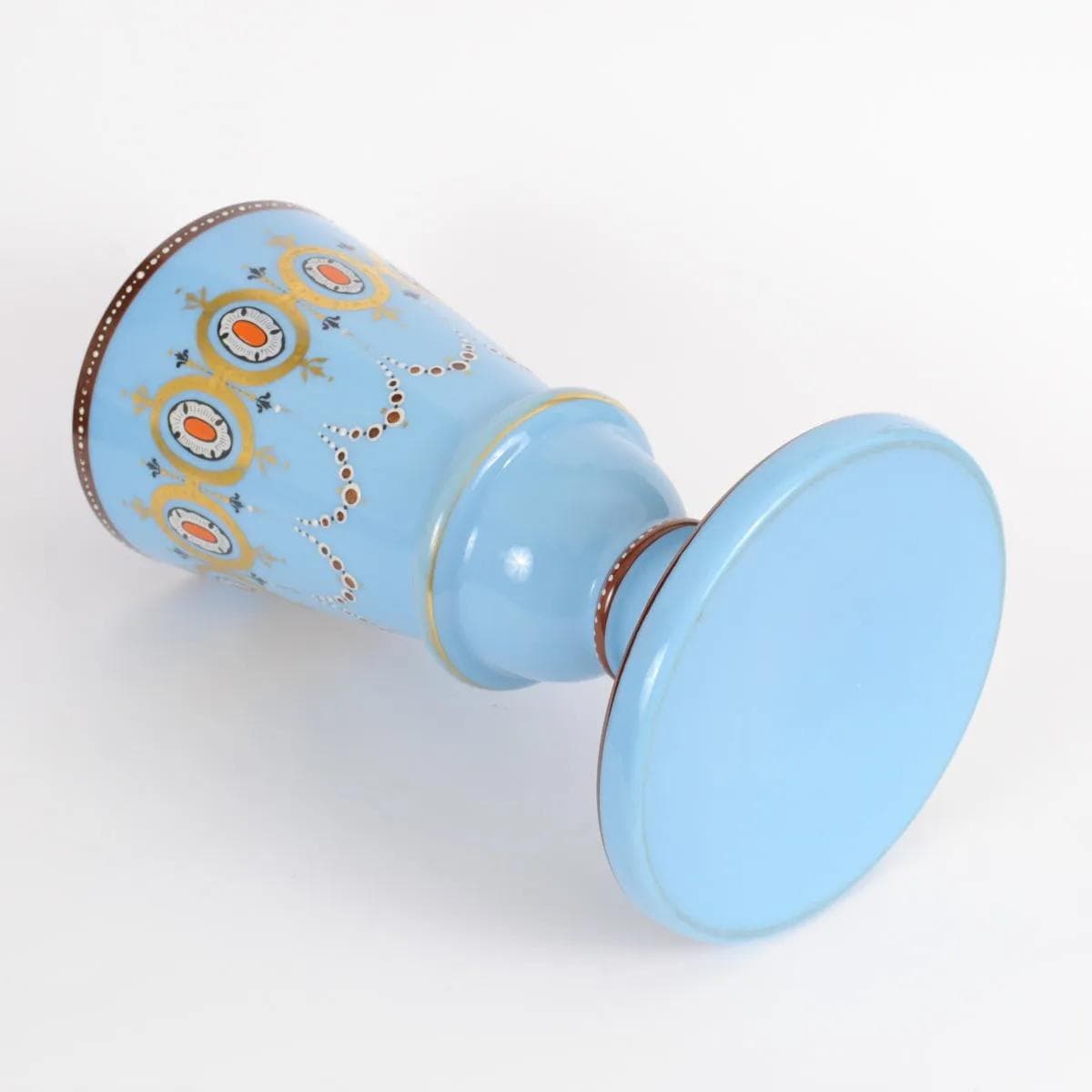 Pair of vases Napoleon III, turquoise glass, France, 19th c. - 161381