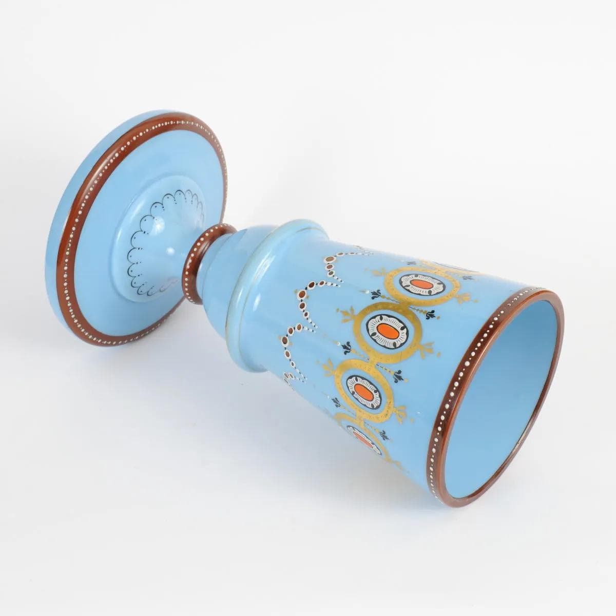 Pair of vases Napoleon III, turquoise glass, France, 19th c. - 161383