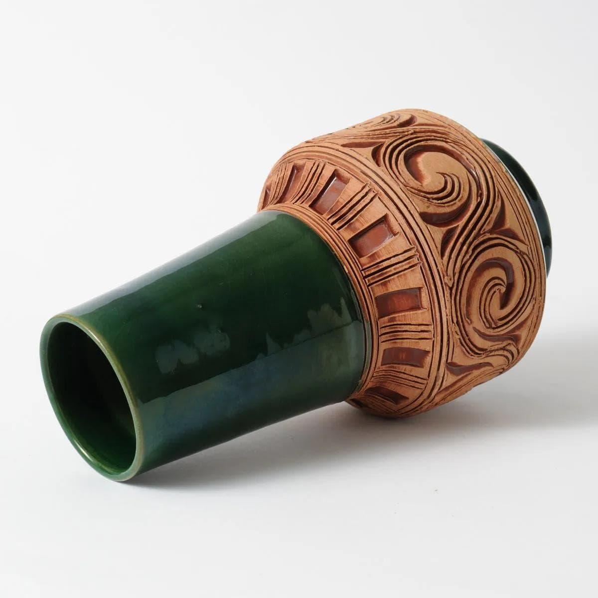 Vase, dark green, ceramics, Fratelli Fanciullacci, Italy, 1960s. - 161374