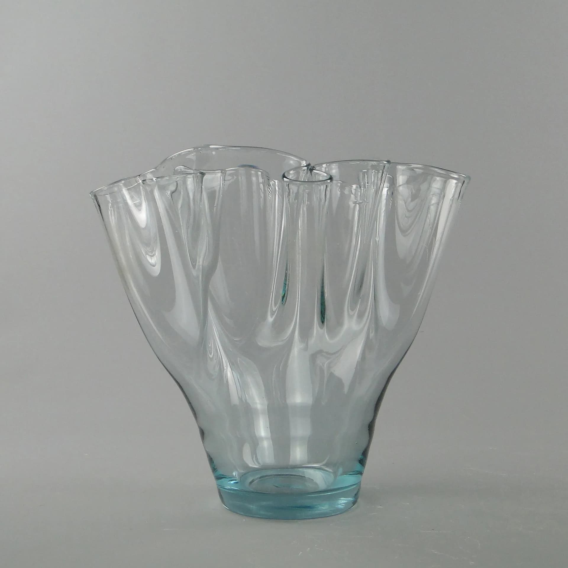 Wazon chusta, szkło transparentne, Polska, lata 70. - 163122