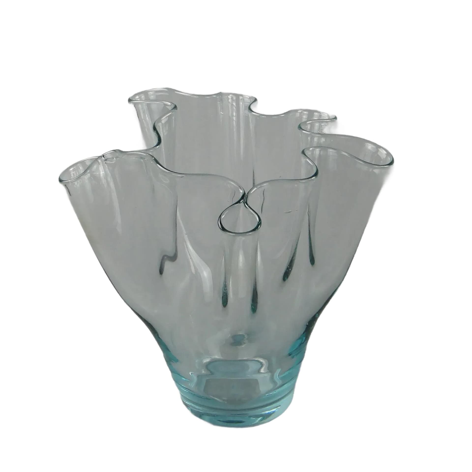 Wazon chusta, szkło transparentne, Polska, lata 70.