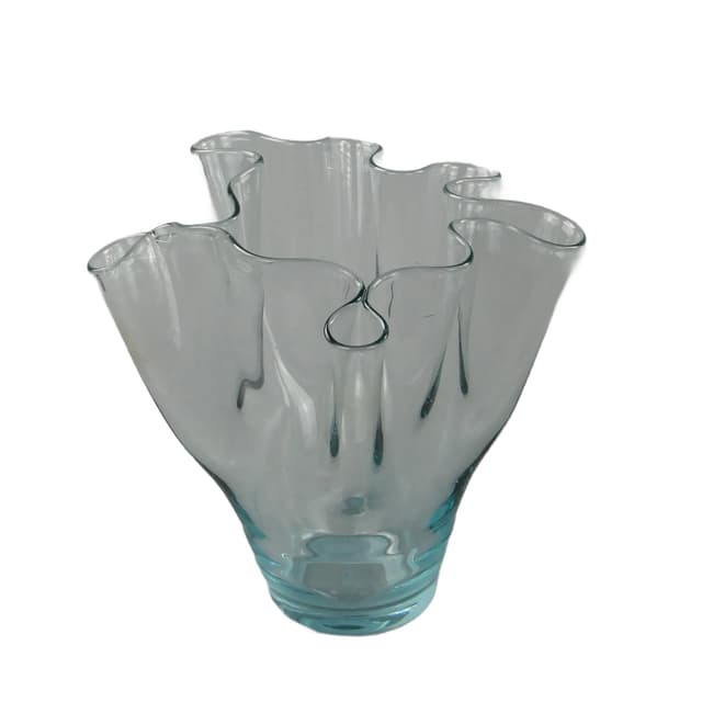 Wazon chusta, szkło transparentne, Polska, lata 70. - WYMIARY