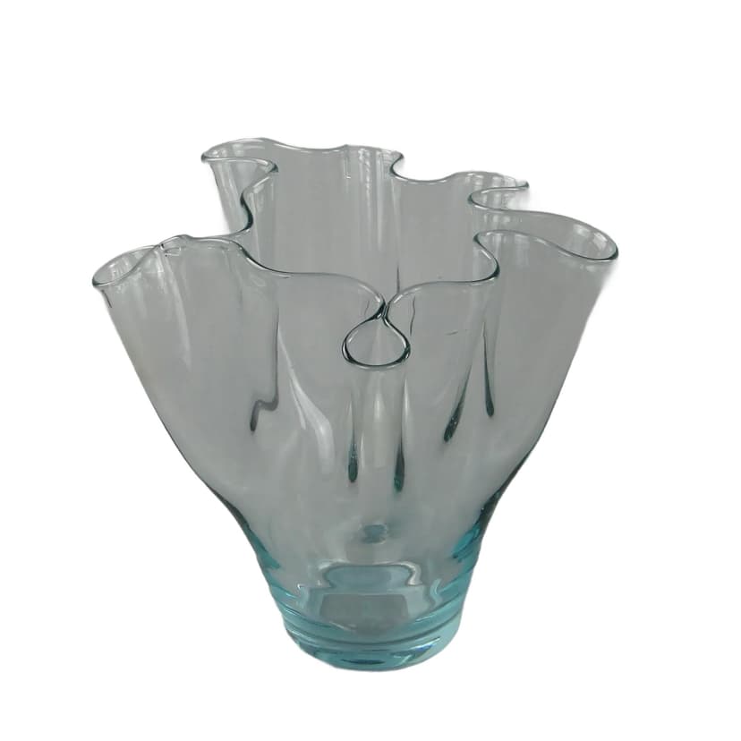 Wazon chusta, szkło transparentne, Polska, lata 70.