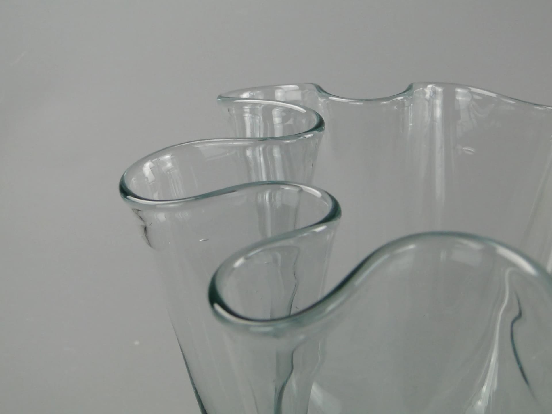 Wazon chusta, szkło transparentne, Polska, lata 70. - 163126