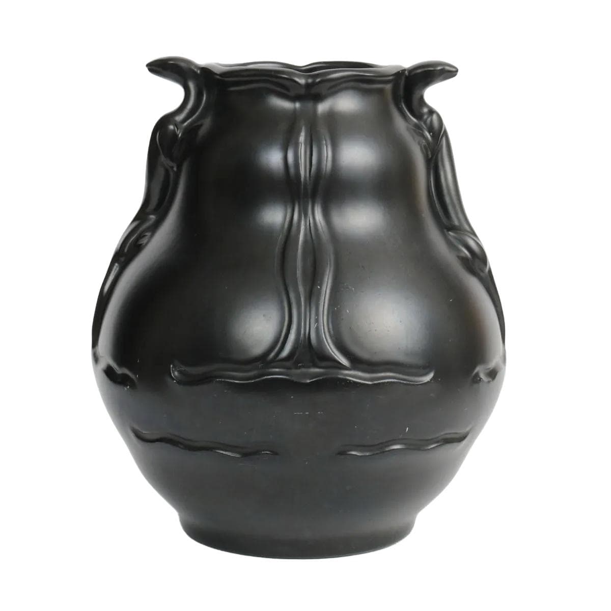 Vase, black porcelain, Netherlands, 1930s.