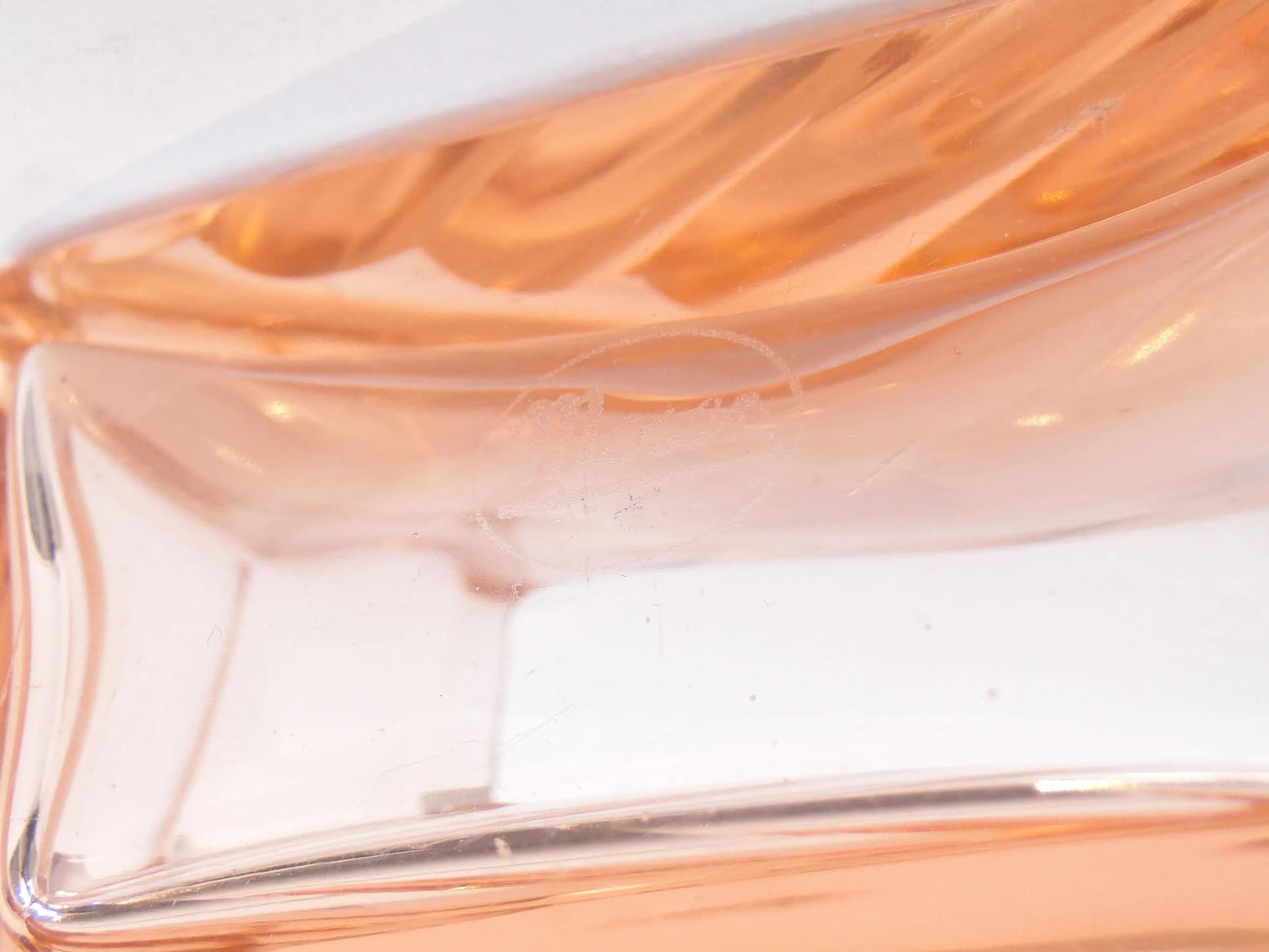 Business Card Holder Art Deco, pink crystal, Moser, Czech Republic, 1930s. - 10596