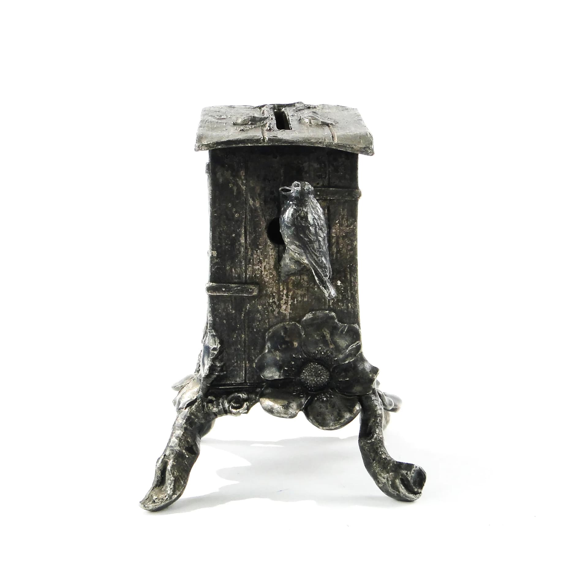 Skarbonka secesyjna, srebrzona cyna, WMF, Niemcy, początek XX w. - 163070