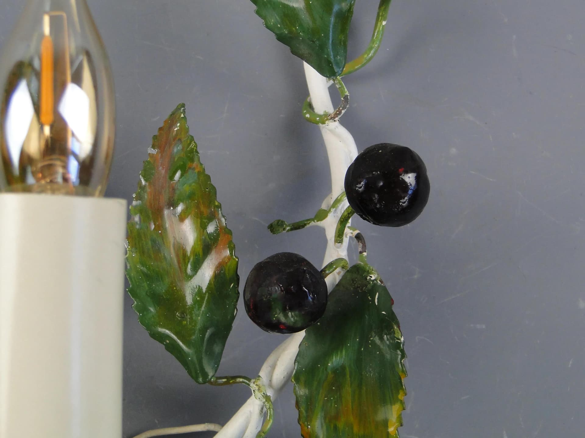 Kinkiet floralny, multikolor, metal polichromowany, Włochy, lata 70. - 163064