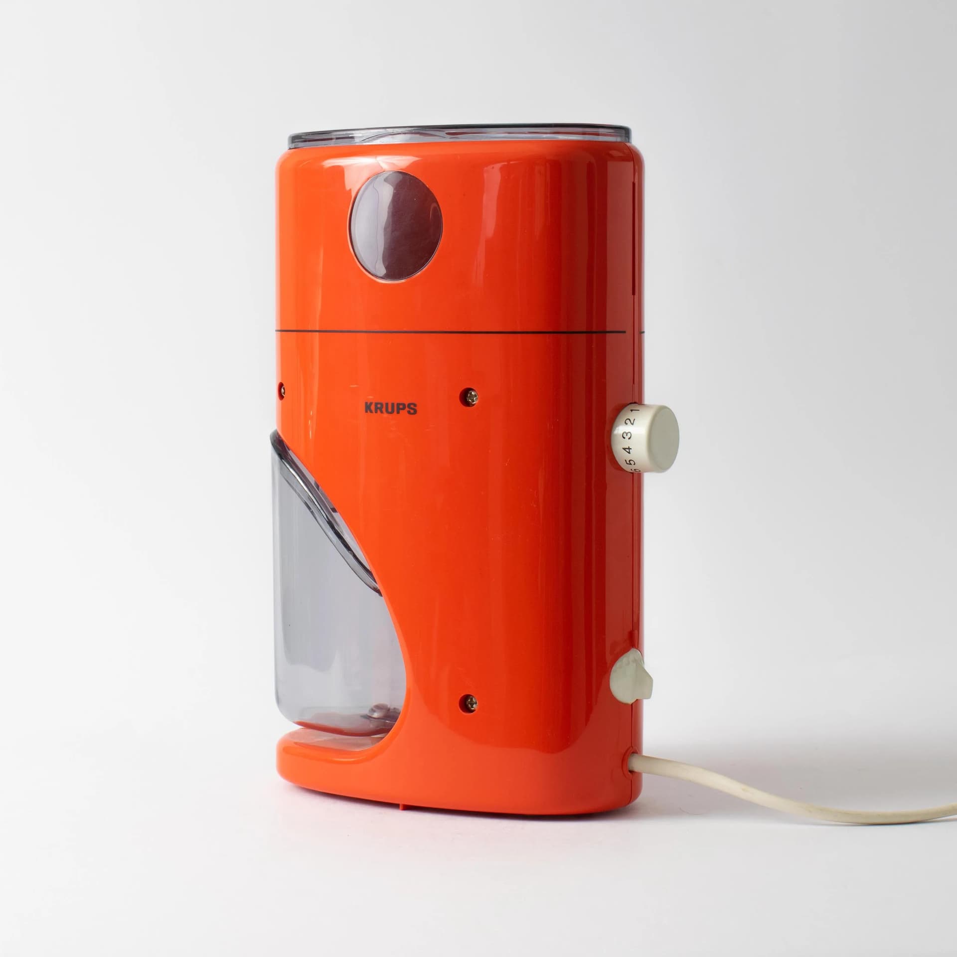 Młynek do kawy, orange, plastik, Niemcy, lata 70. - 161345