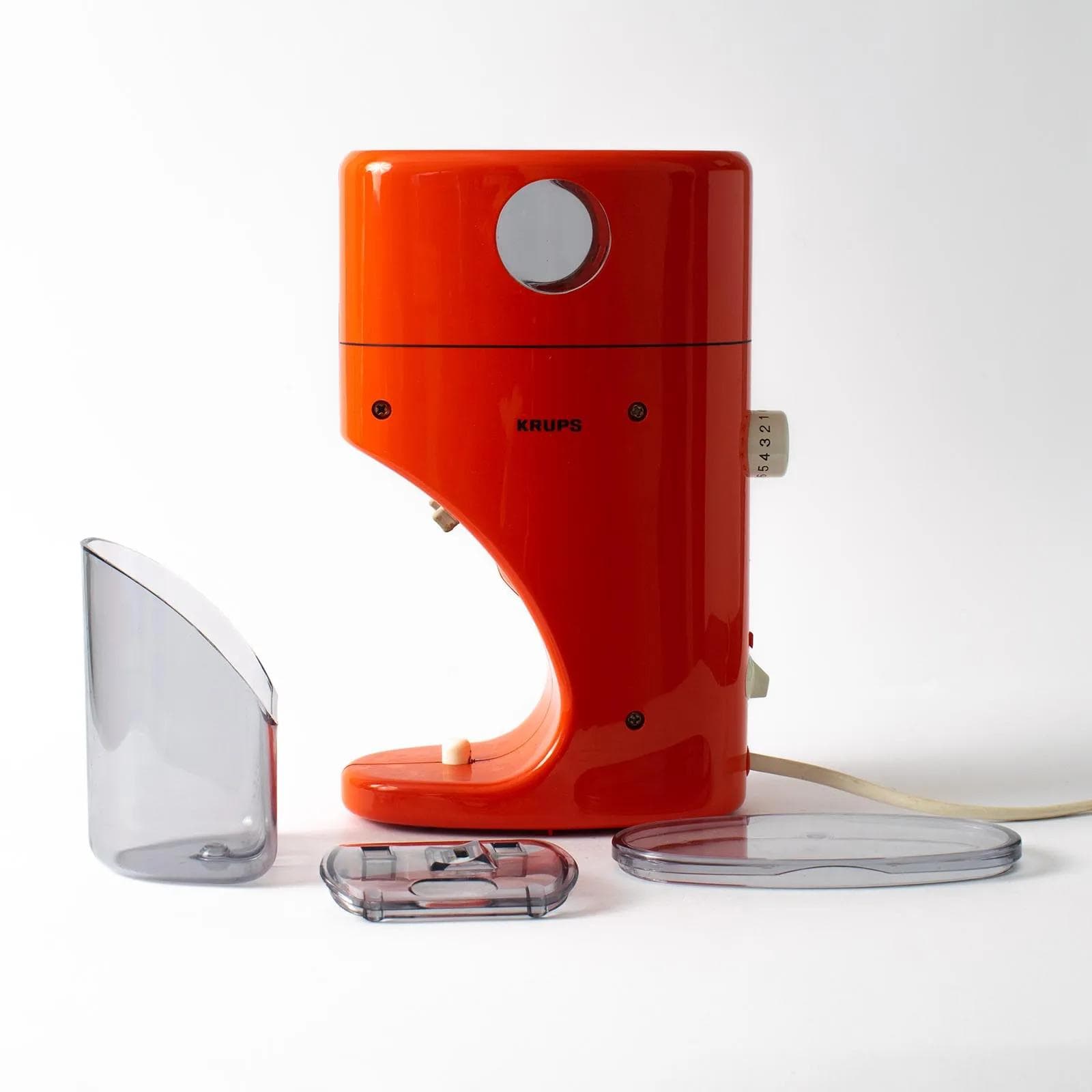 Młynek do kawy, orange, plastik, Niemcy, lata 70. - 161349