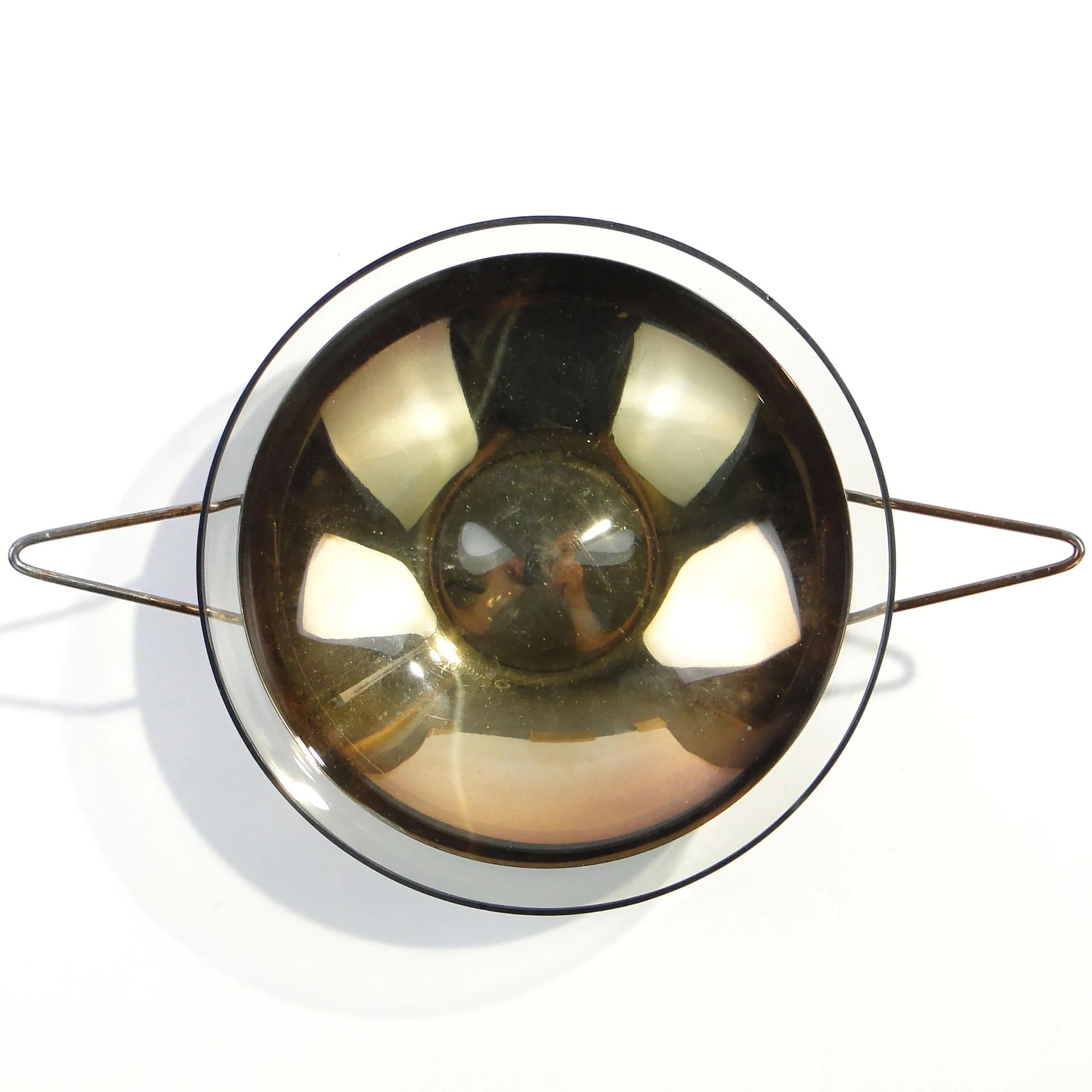 Bowl New Look, transparent glass, metal, 1950s - 163056