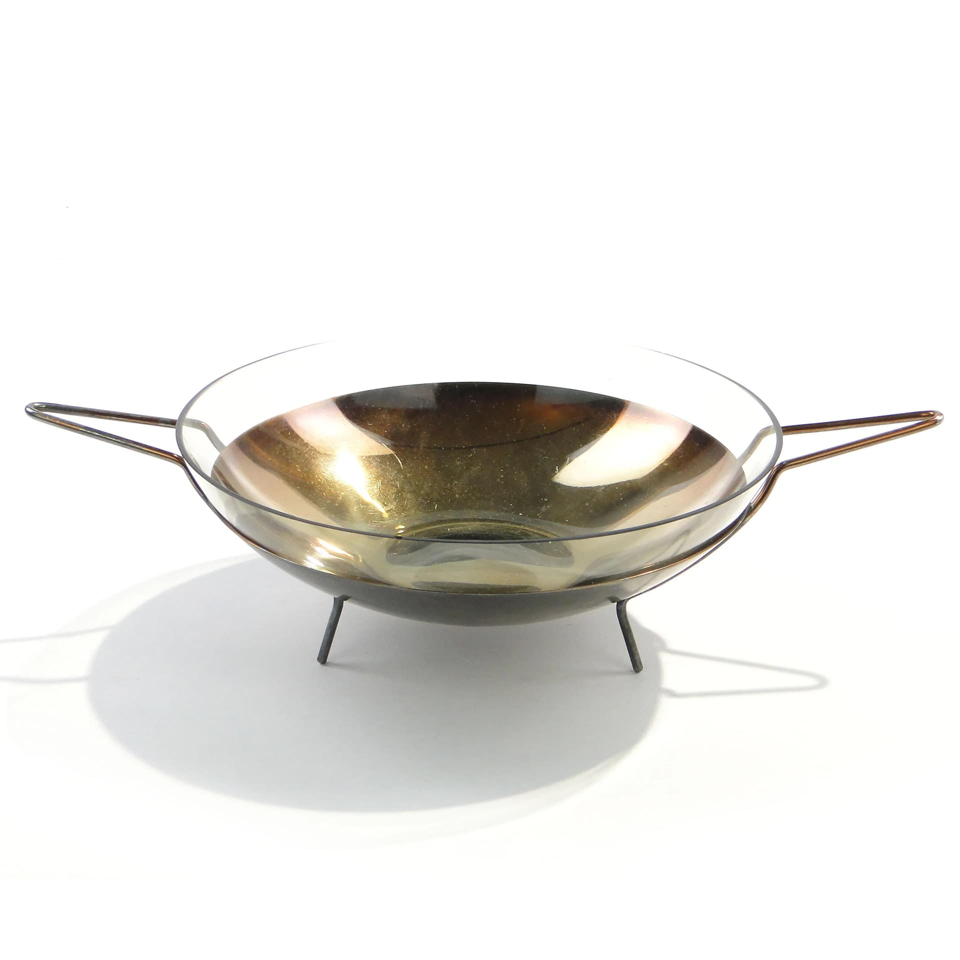 Bowl New Look, transparent glass, metal, 1950s - 163055